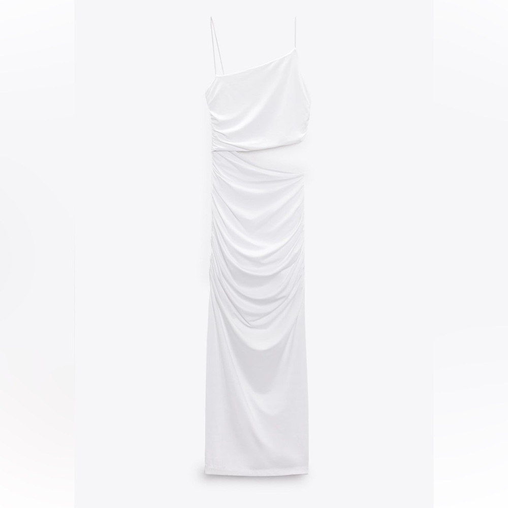 Zara asymmetrical white dress brand new with tags on